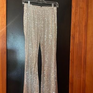 Mesh sequin pants